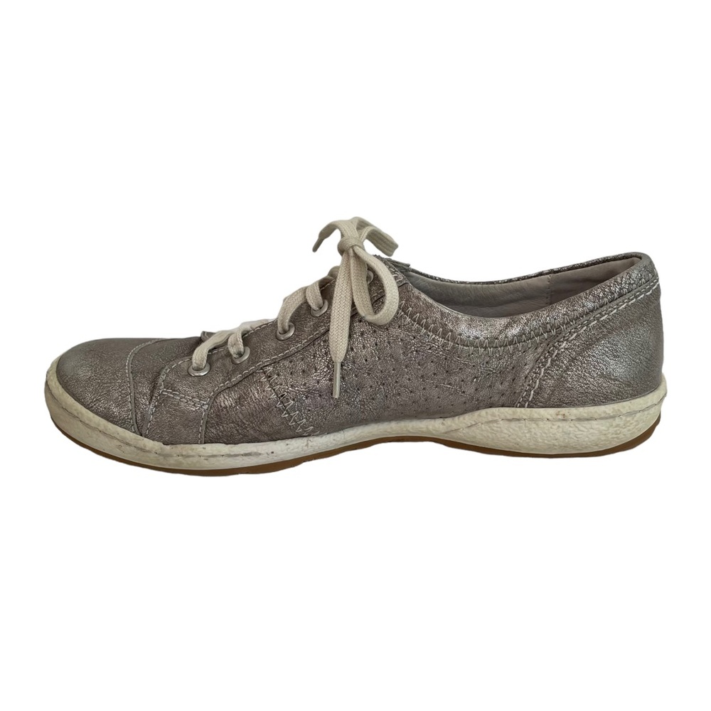 Josef Seibel Leather Metallic Caspian Sneakers 7 - Picture 7 of 13